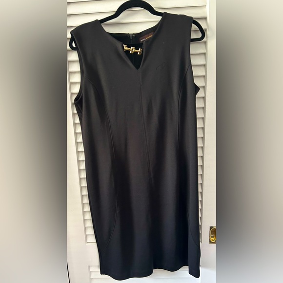 NWOT Dana Buchman Global adventure sleeveless dress in black size 12 - Picture 1 of 9